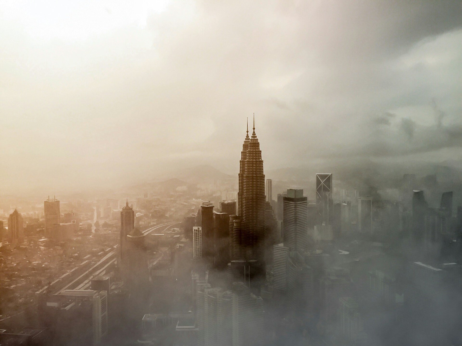Malaysia stadt nebel skyline