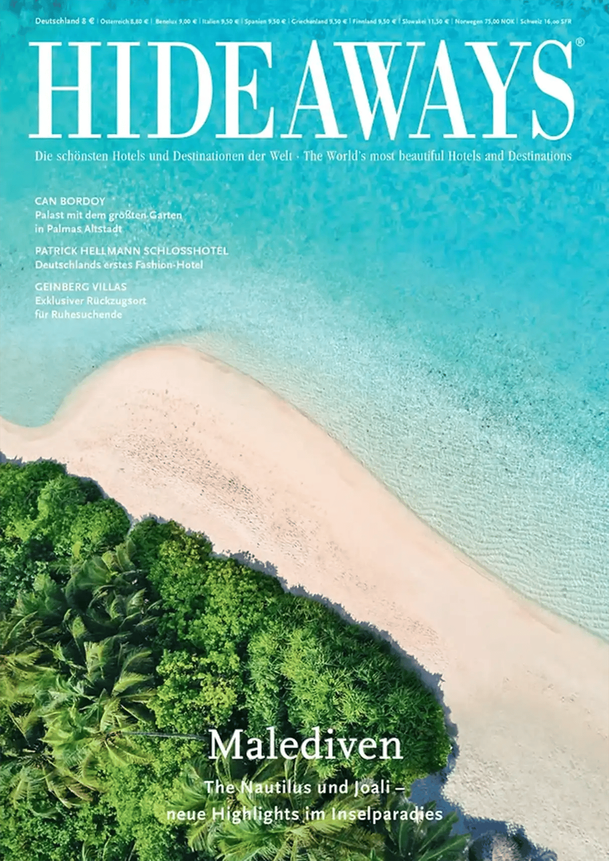 Cover des HIDEAWAYS Magazins, Heft 47, 2019. Das Magazin berichtet über maßgeschneiderte Familienreisen voller Abenteuer und Exklusivität.