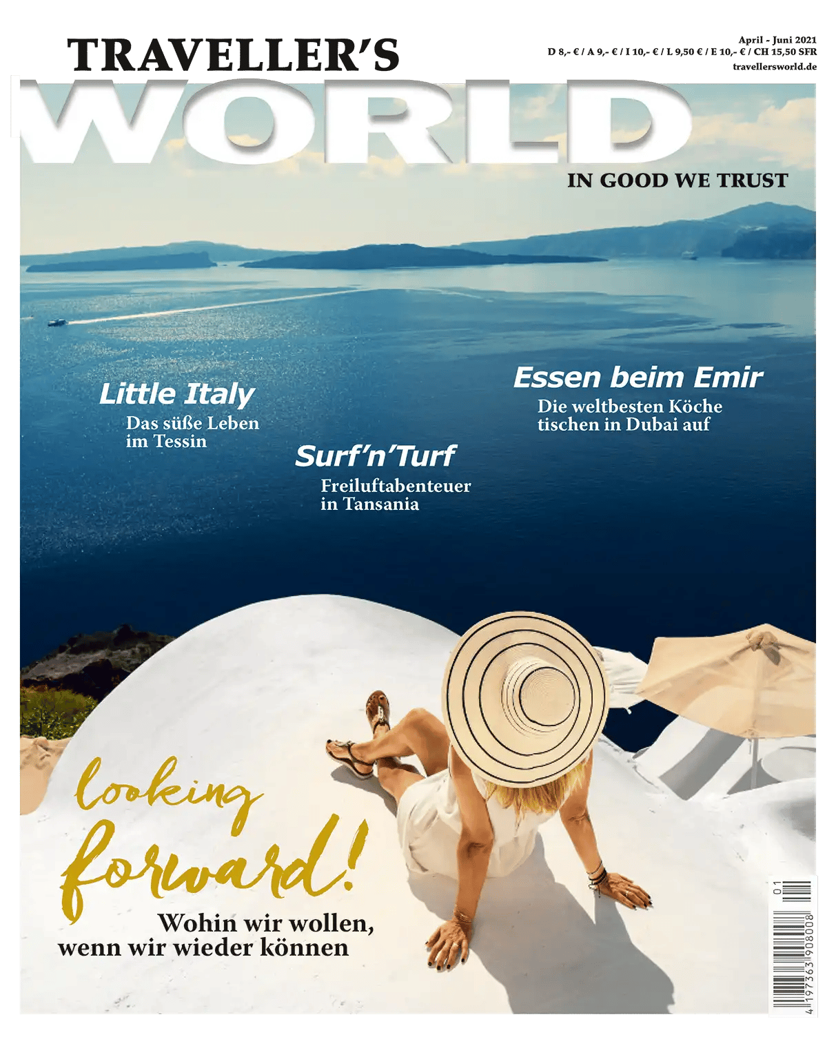 Cover des Traveller's World Magazins, Heft 54, 2021. Das Magazin berichtet über maßgeschneiderte Familienreisen voller Abenteuer und Exklusivität.