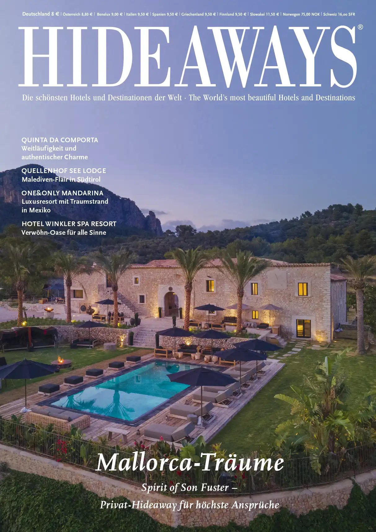 Cover des HIDEAWAYS Magazins, Heft 54, 2022. Das Magazin berichtet über maßgeschneiderte Familienreisen voller Abenteuer und Exklusivität.