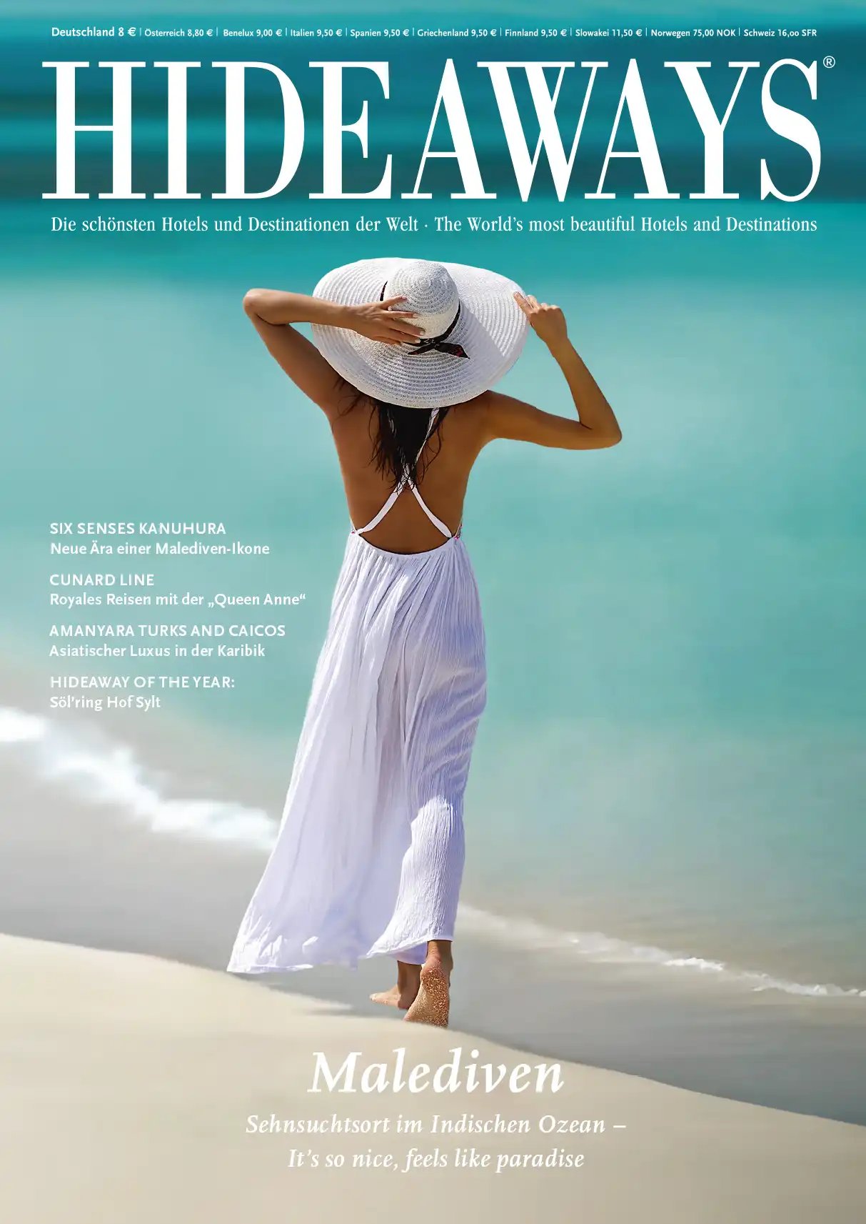 Cover des HIDEAWAYS Magazins, Heft 57, 2024. Das Magazin berichtet über maßgeschneiderte Familienreisen voller Abenteuer und Exklusivität.