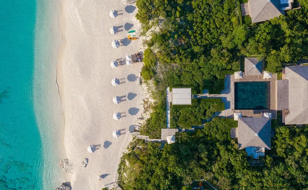 turks and caicos amanyara hotel luftaufnahme