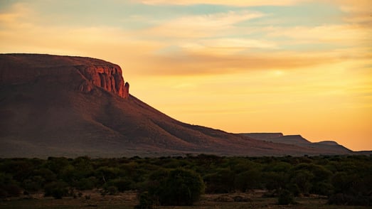Waterberg Moutain bei Sonnenuntergang.