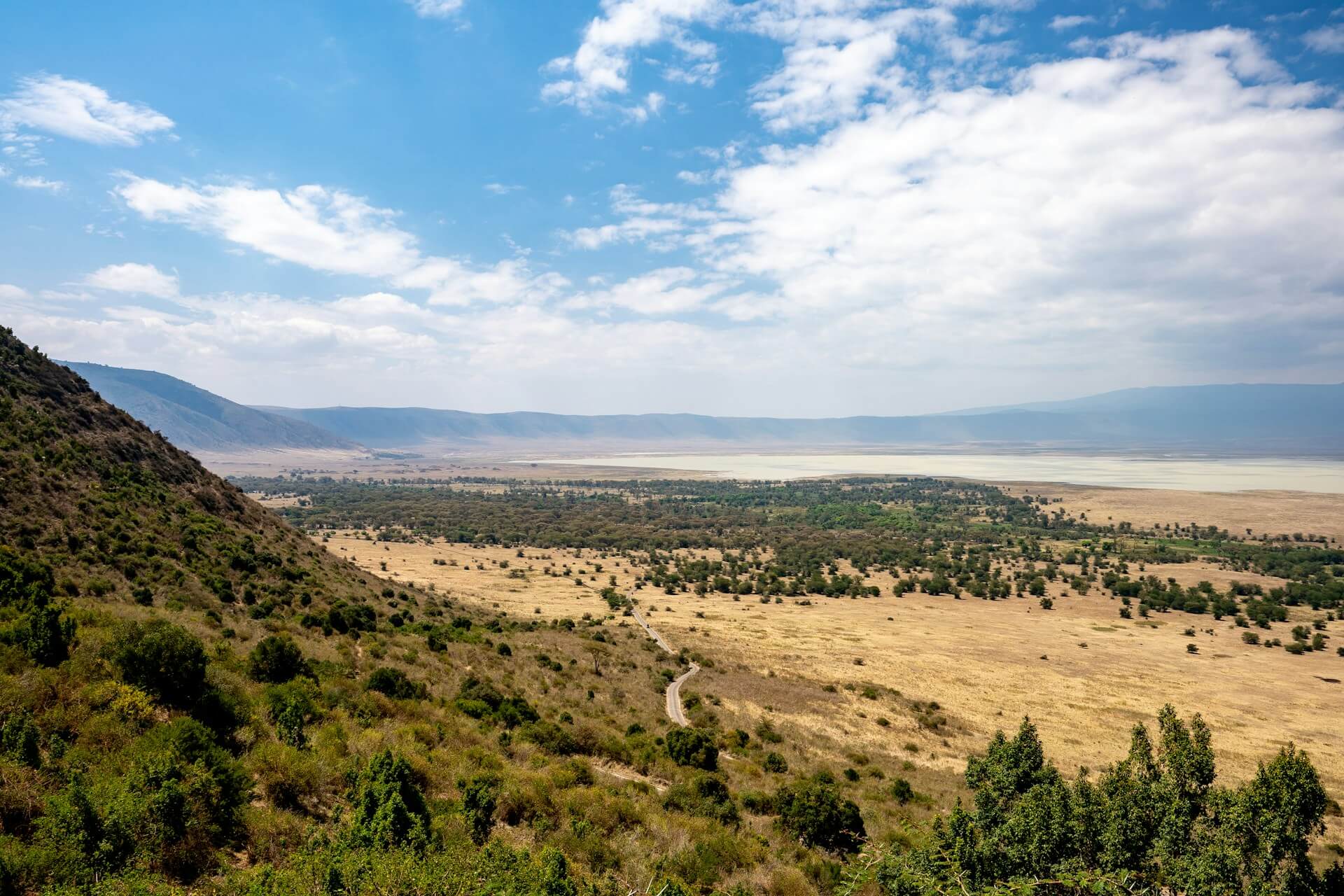 Ngorongoro Highlands mit Blick in den berühmten gleichnamigen Krater.