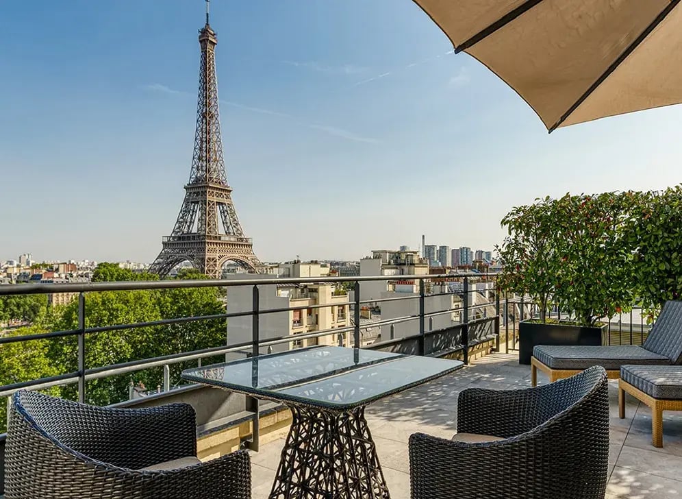 frankereich paris ausblick terasse eiffelturm