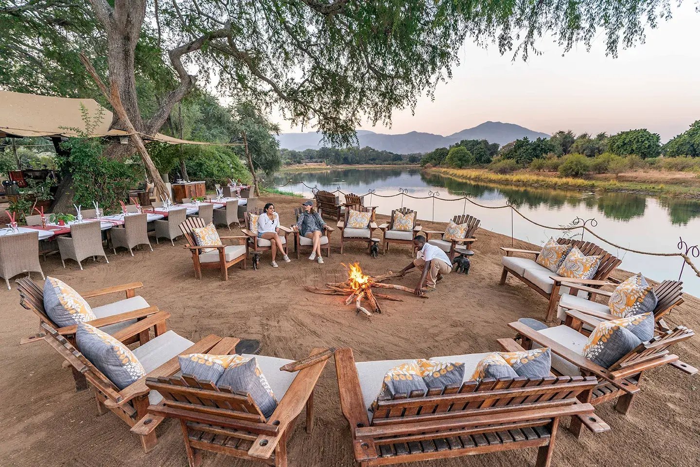 Chongwe House Feuerstelle Lounge 