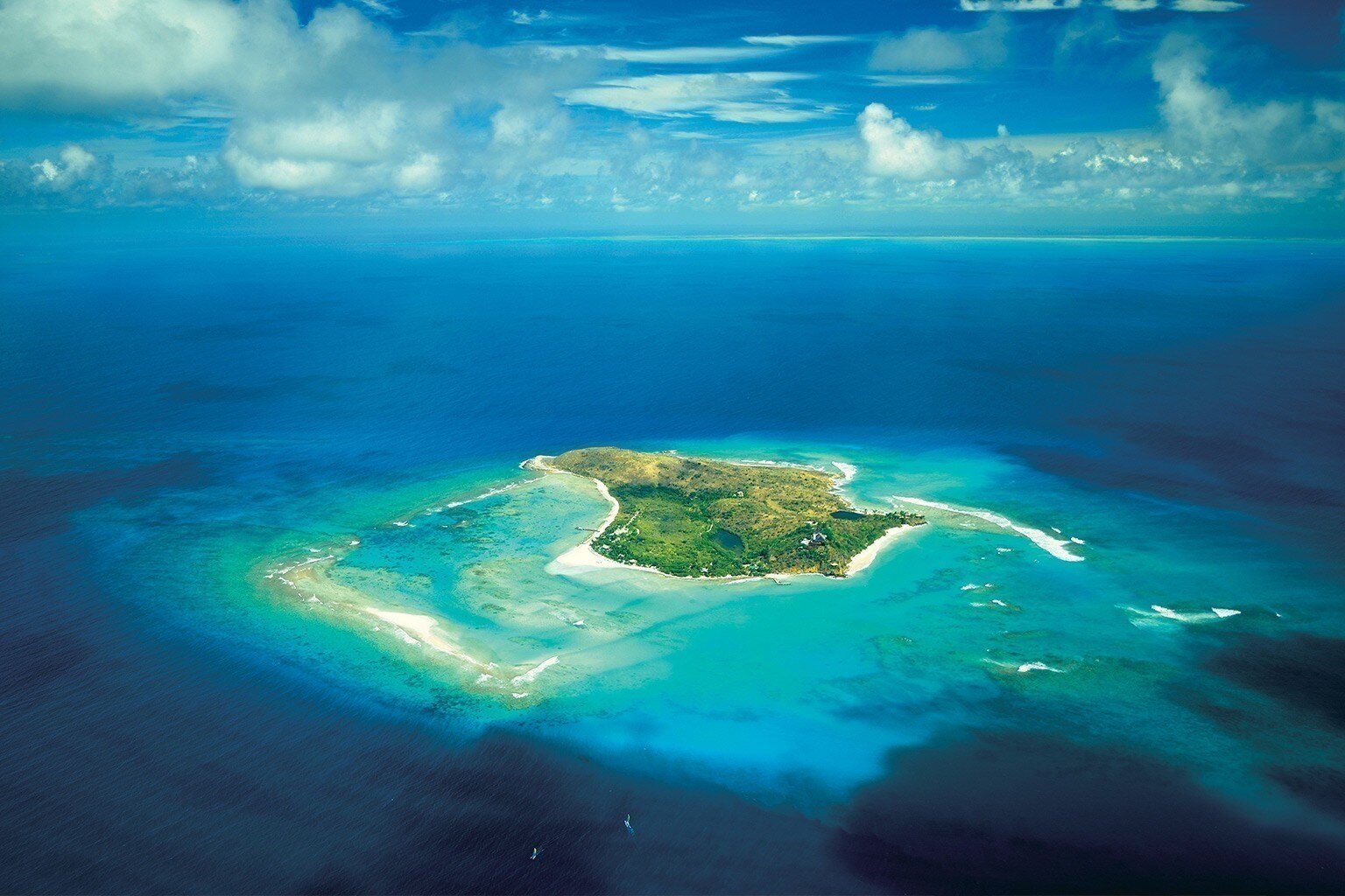 Necker Island Luftaufnahme Insel