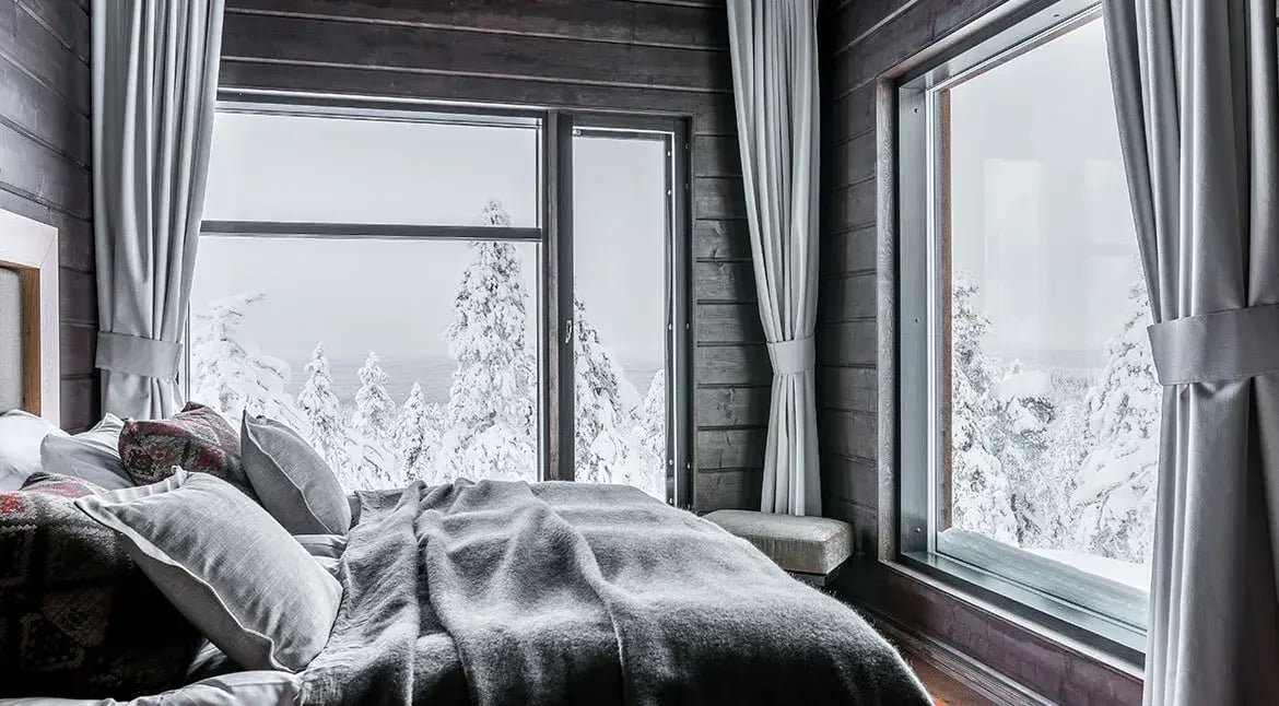 Octola Lodge Schlafzimmer mit Aussicht 