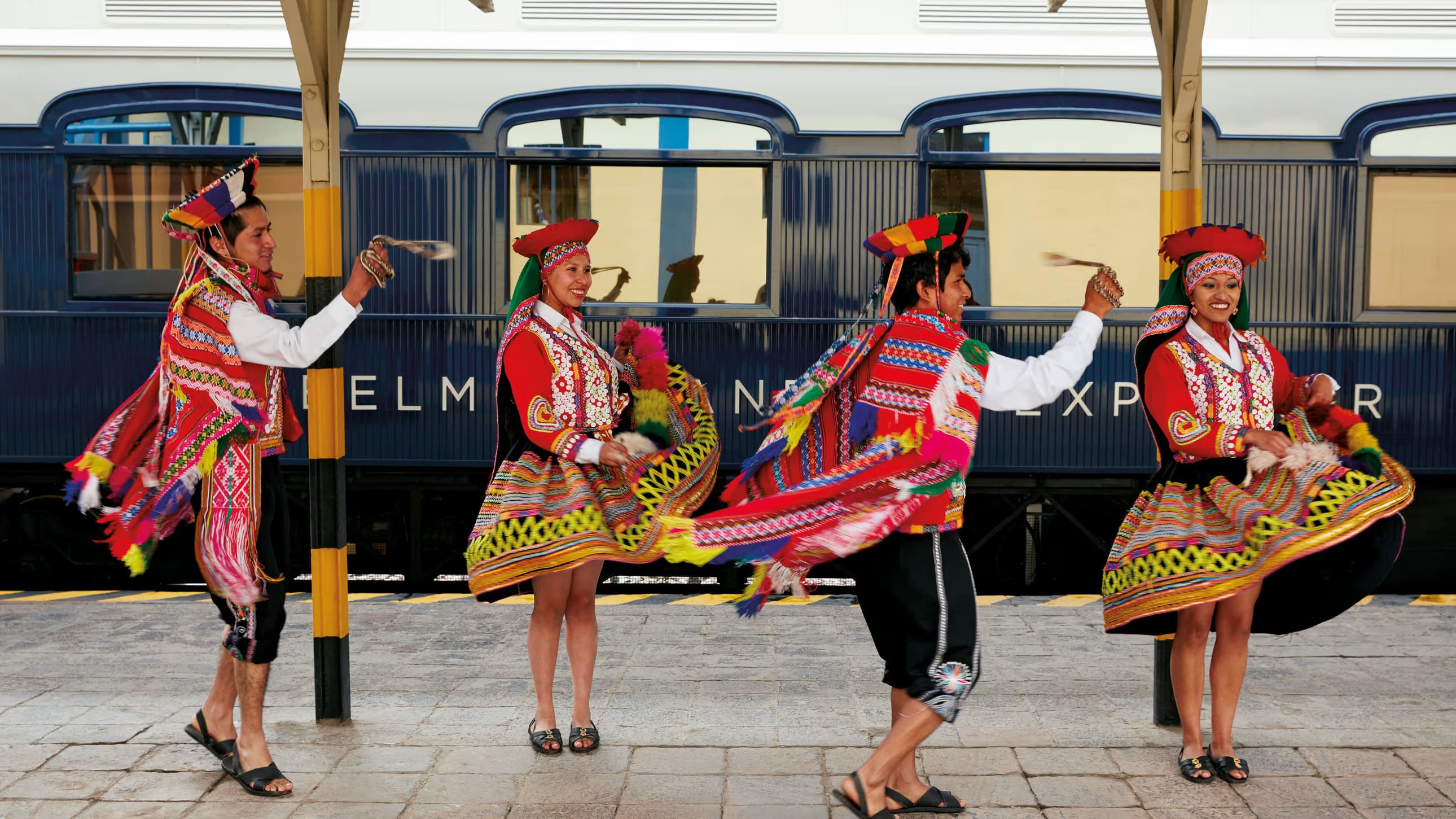 Andean Explorer A Belmond Train Familienluxusreisen TheFamilyProject Peruvian Dancers