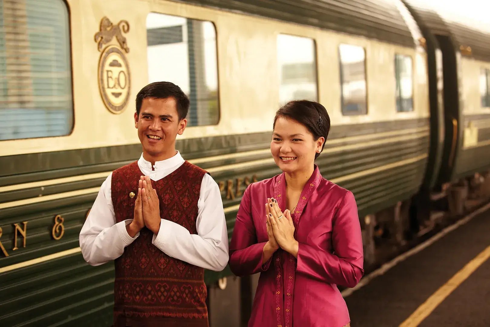 Eastern and Oriental Express Begrüßung des Personals 