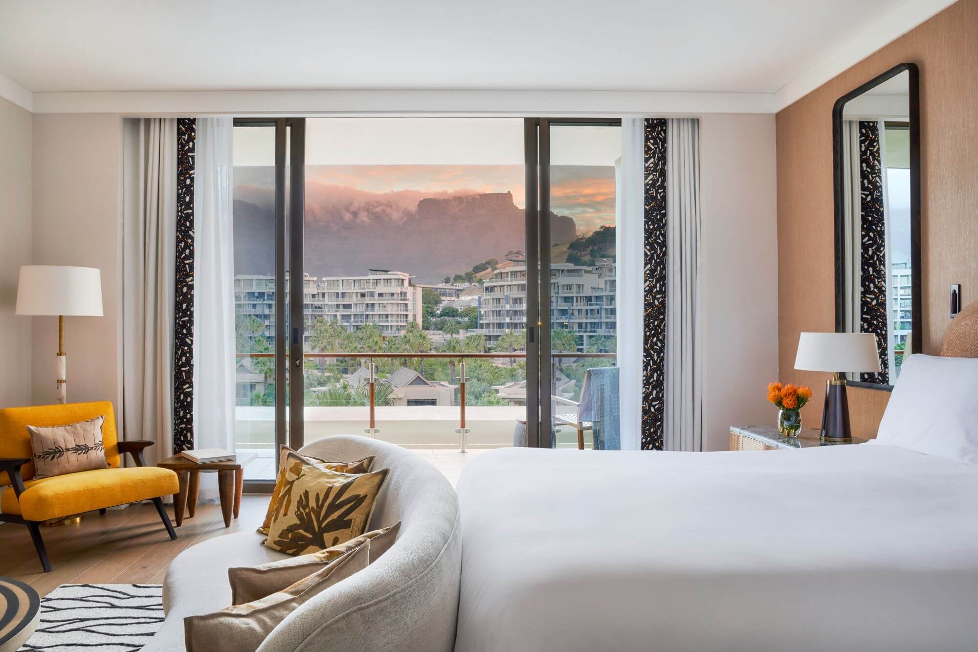 Suite mit Aussicht auf den Tafelberg in Kapstadt.