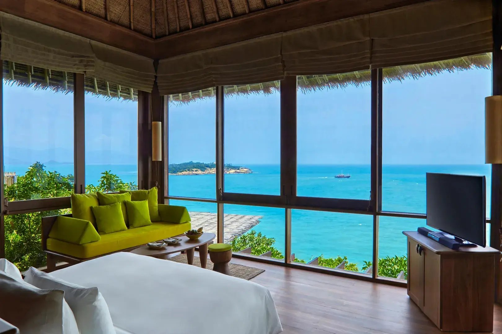 asien thailand kohsamui sixsenseskohsamui the family project familie kindgerecht kinderfreundlich luxus privat schlafzimmer ausblick