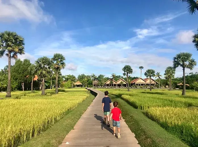 phum baitang zannier hotels siem reap kambodscha asien privatbilder reisfelder wanderung