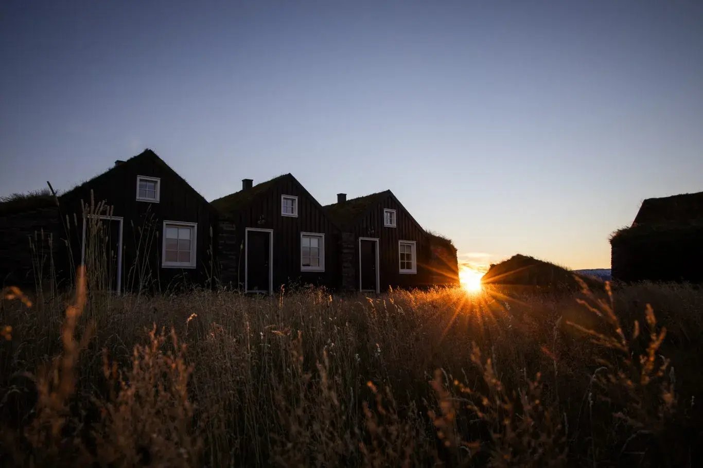 Torfus im Sommer bei Sonnenuntergang