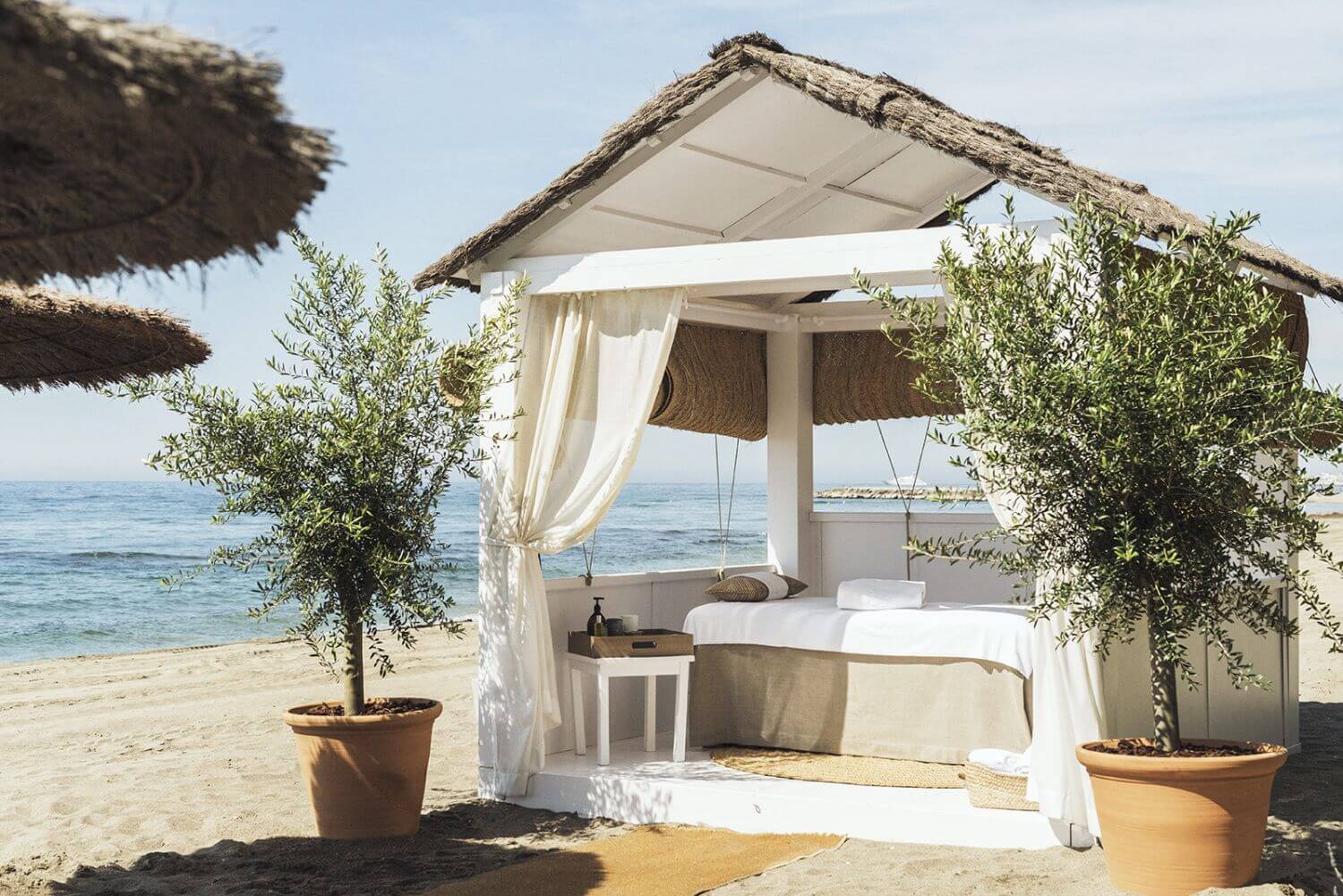 Spa-Zelt am Strand.