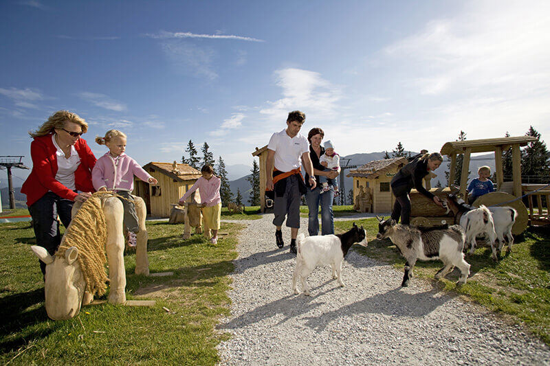 Bergdorf-Prechtlgut-Wagrain-Familienluxusreisen-Spielplatz-Streichelzoo