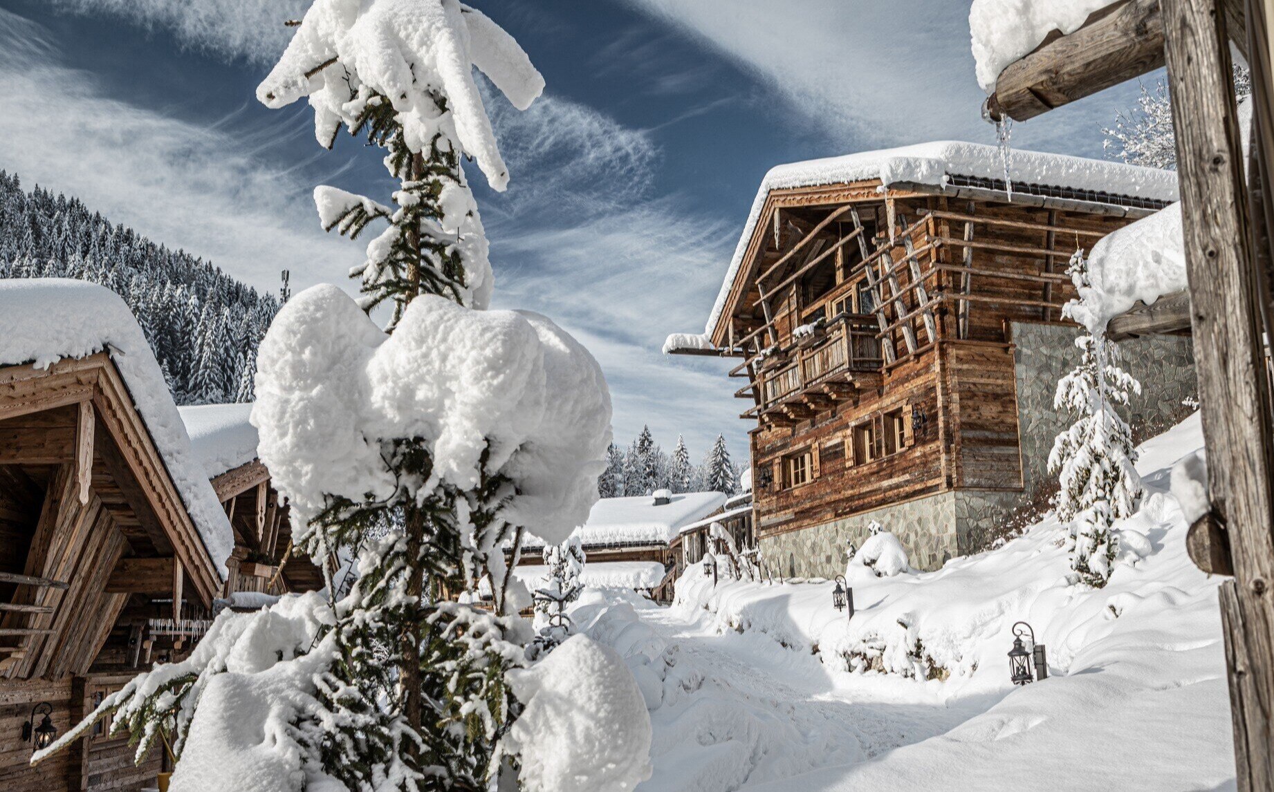 Prechtlgut verschneite Hütte-1