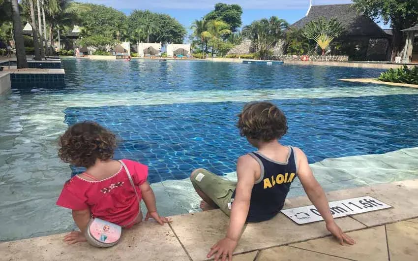 st regis mauritius pool side little voyager