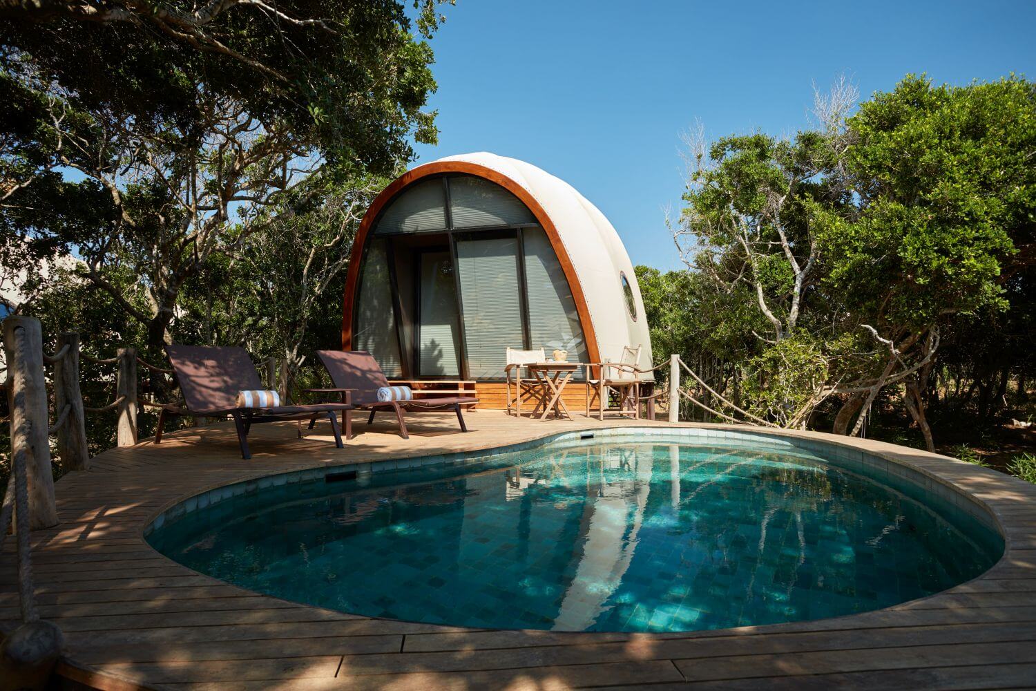 wild coast tented lodge cocoon pool suite front