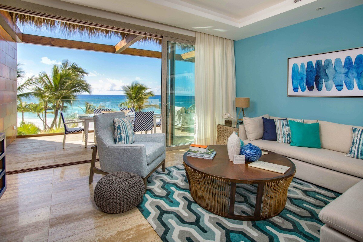Eden roc at cap cana Beachfront One Bedroom Suite Livingroom ocean view
