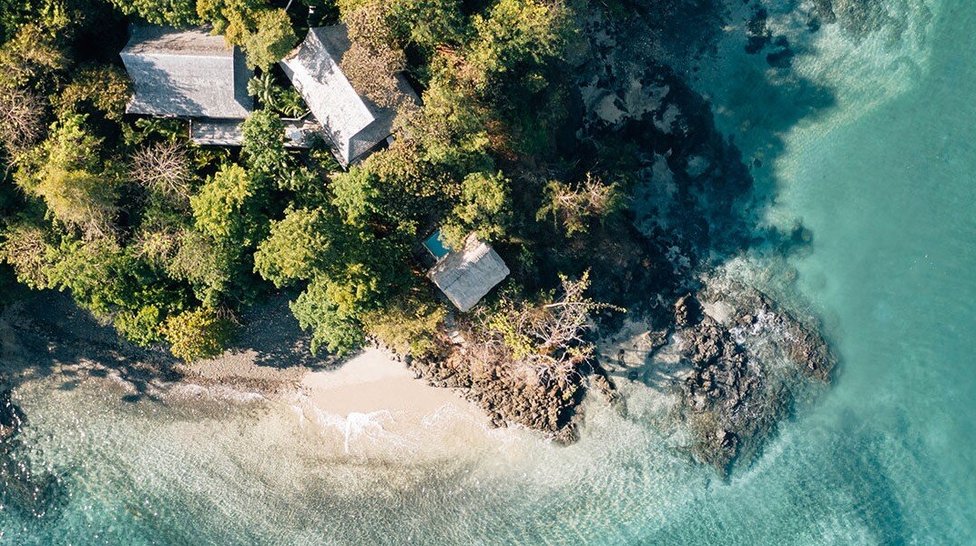 Islas Secas Unterkunft Meer von oben