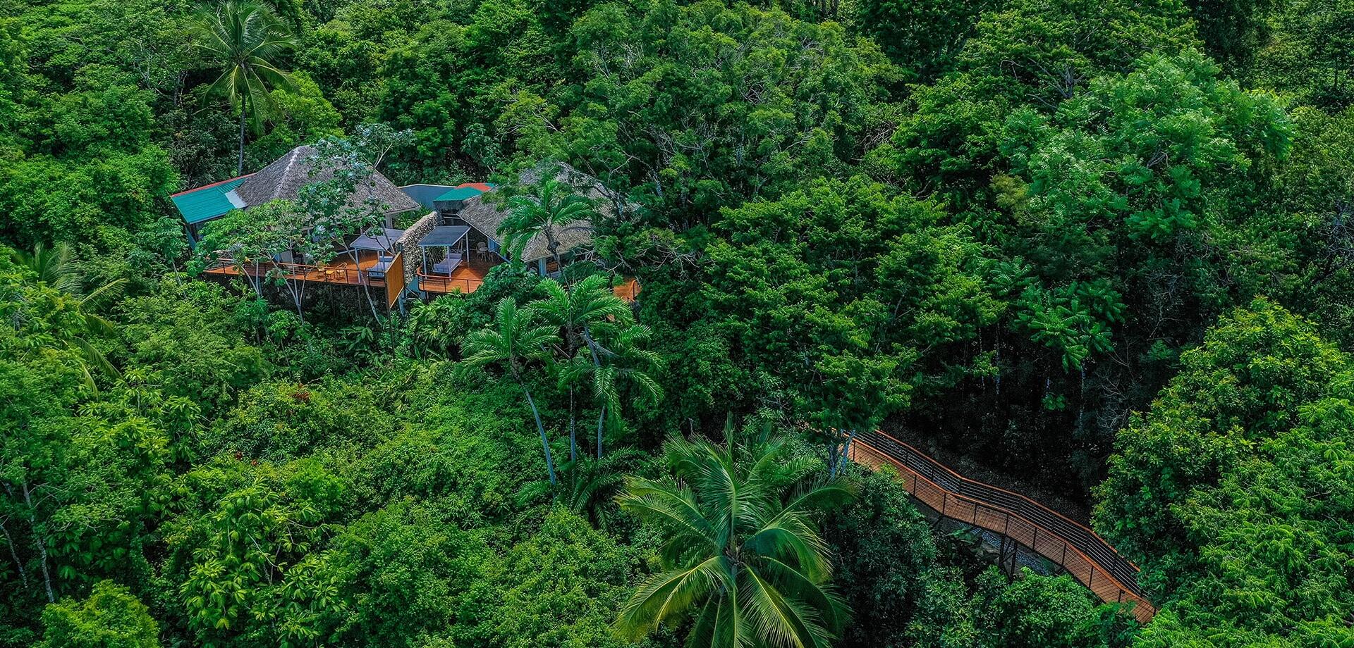 Lapa Rios lodge Matapalo Suite Luftaufnahme mit Weg zur Suite