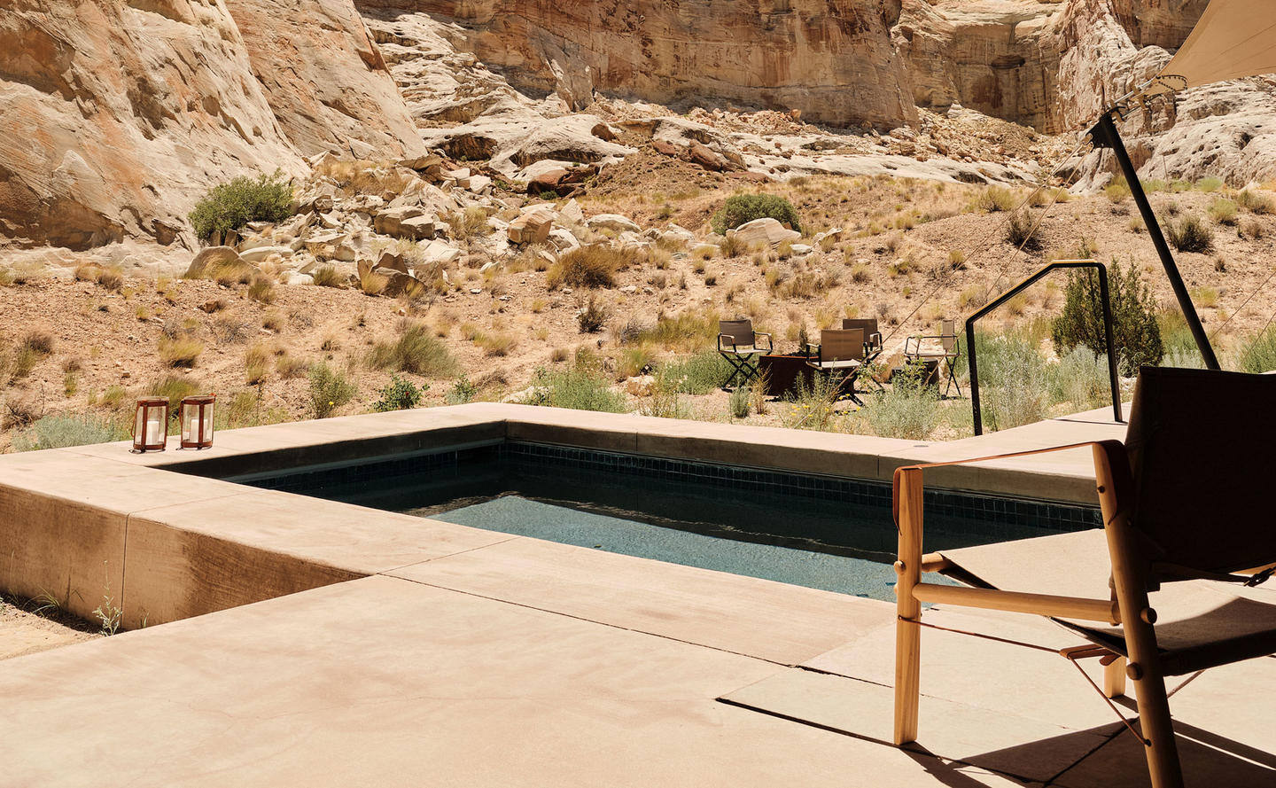 Camp Sarika by Amangiri privater Pool beim Pavillon