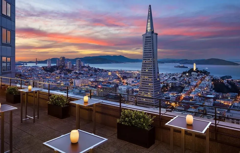 Four Seasons Hotel San Francisco Pyramid by Night
