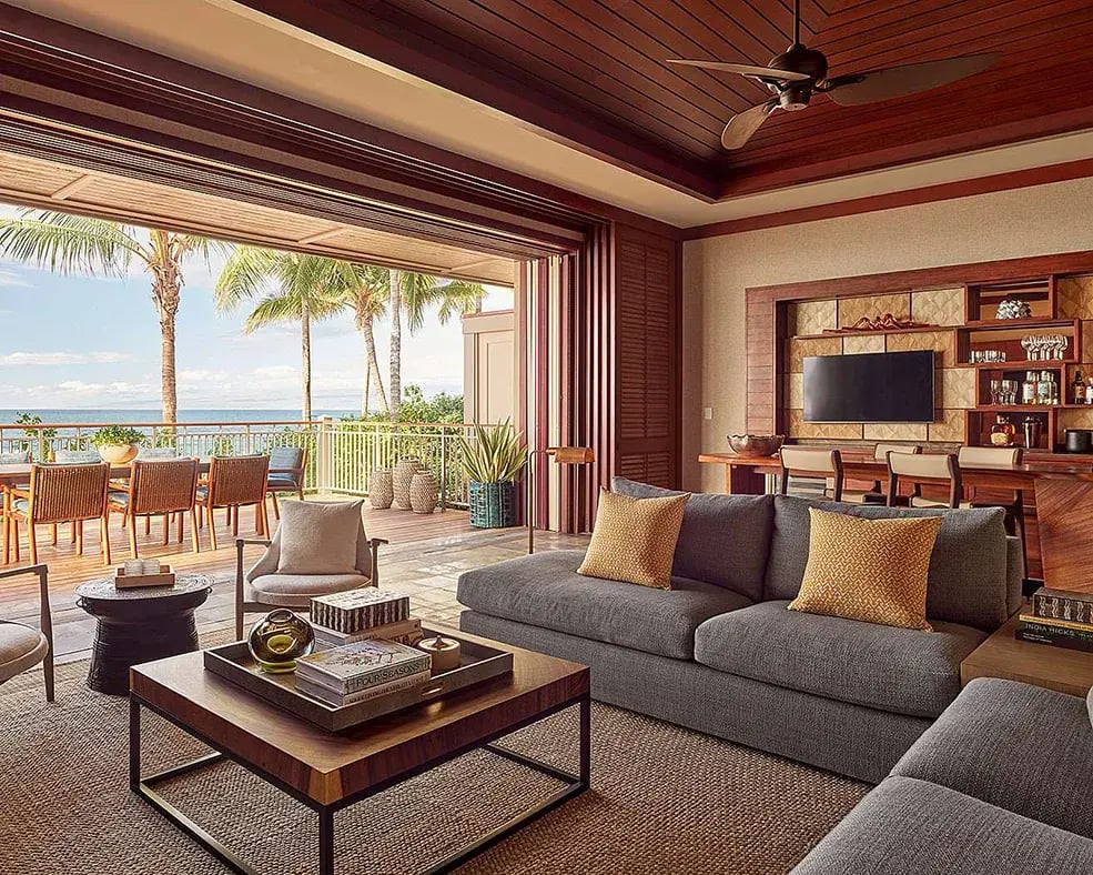 four seasons resort hualalai hawaii nordamerika wohnzimmer meerblick