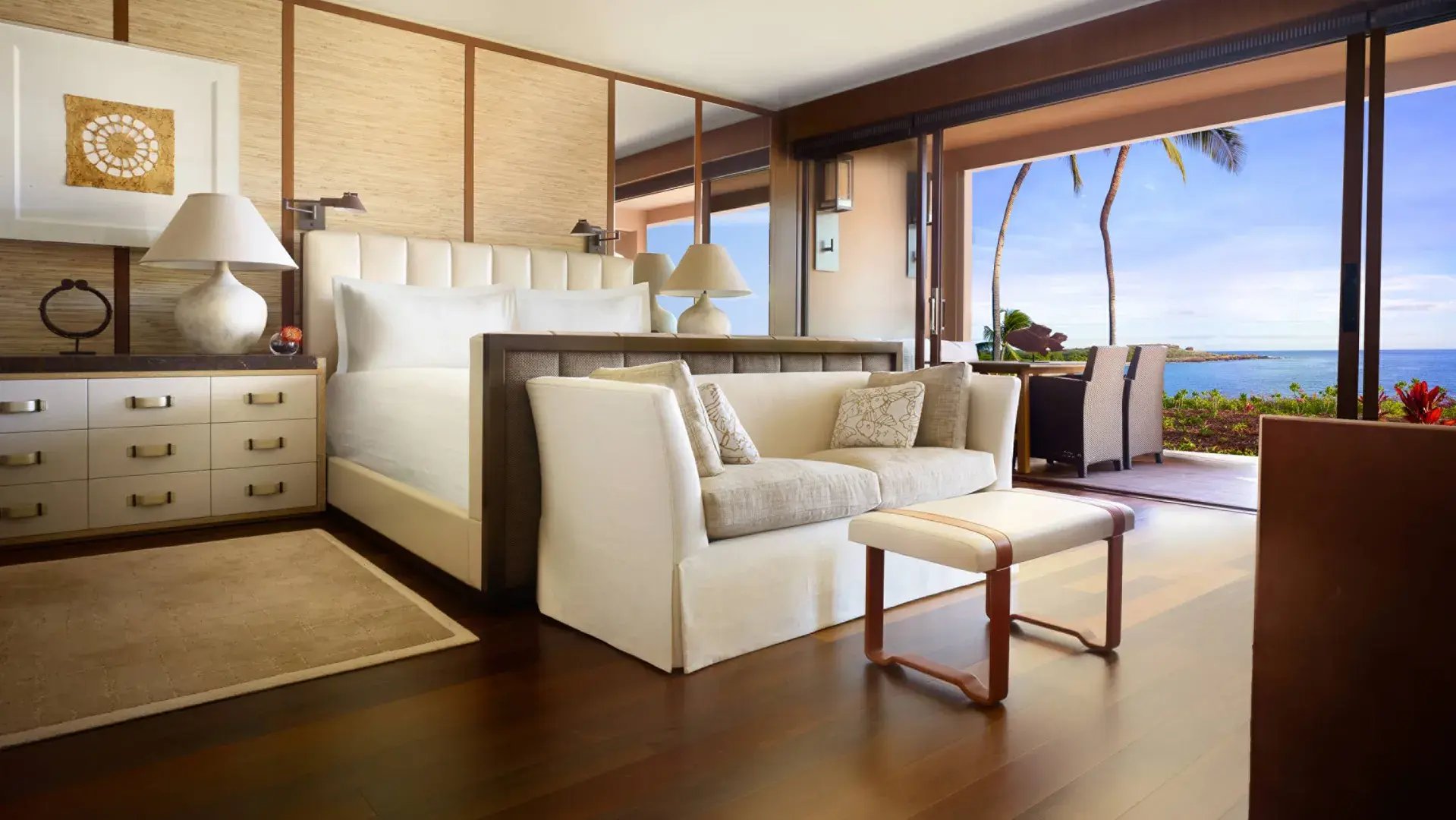 four seasons resort lanai at manele bay schlafzimmer mit meerblick
