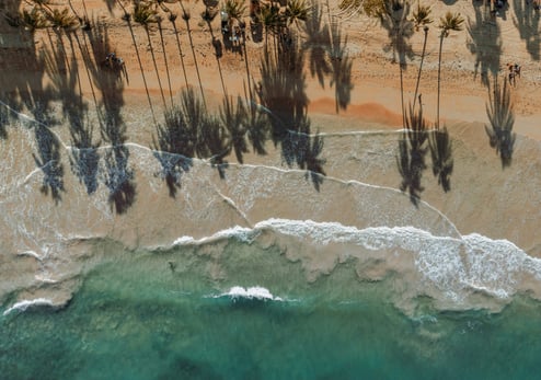 Ein Strand von oben